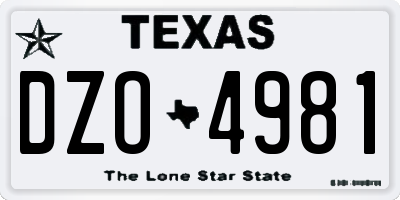 TX license plate DZO4981