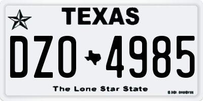 TX license plate DZO4985