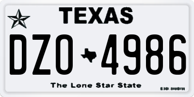 TX license plate DZO4986