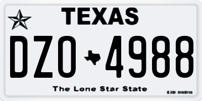 TX license plate DZO4988