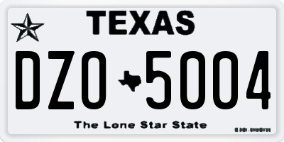TX license plate DZO5004