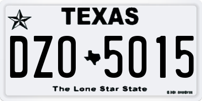 TX license plate DZO5015