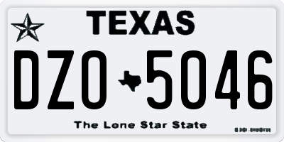 TX license plate DZO5046