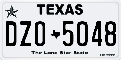 TX license plate DZO5048