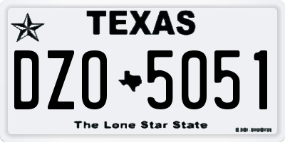 TX license plate DZO5051