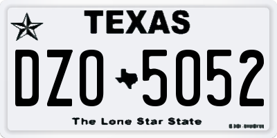 TX license plate DZO5052