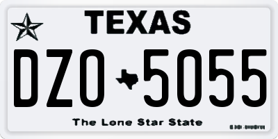 TX license plate DZO5055