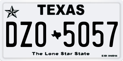 TX license plate DZO5057