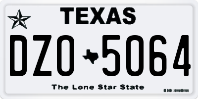 TX license plate DZO5064