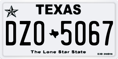 TX license plate DZO5067