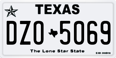 TX license plate DZO5069