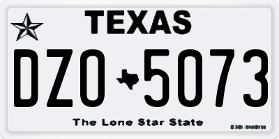 TX license plate DZO5073