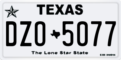 TX license plate DZO5077