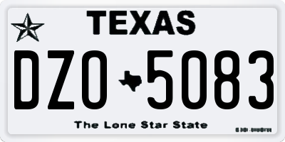 TX license plate DZO5083
