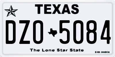 TX license plate DZO5084