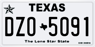 TX license plate DZO5091
