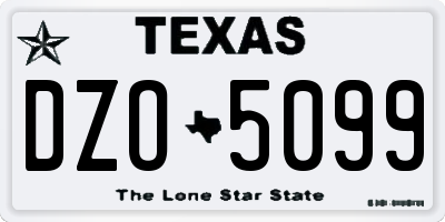 TX license plate DZO5099