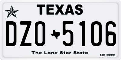 TX license plate DZO5106