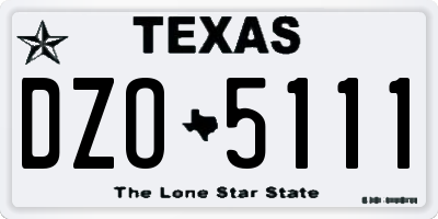 TX license plate DZO5111