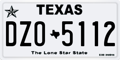 TX license plate DZO5112