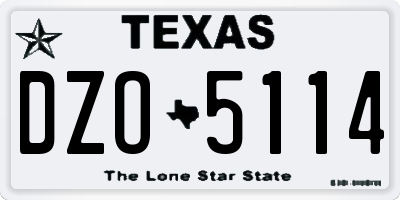 TX license plate DZO5114