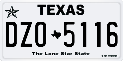 TX license plate DZO5116