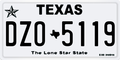 TX license plate DZO5119