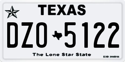 TX license plate DZO5122