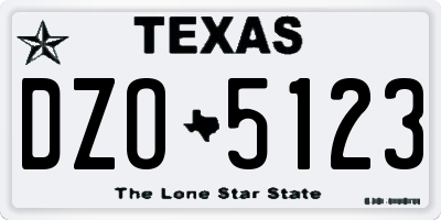 TX license plate DZO5123