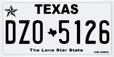 TX license plate DZO5126