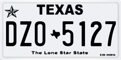 TX license plate DZO5127