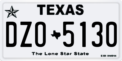 TX license plate DZO5130