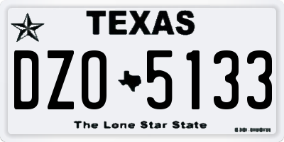 TX license plate DZO5133
