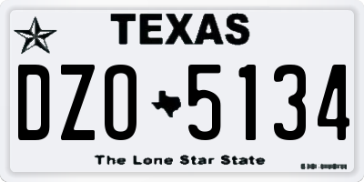 TX license plate DZO5134