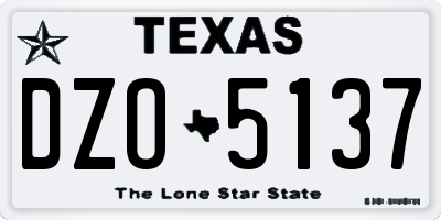 TX license plate DZO5137