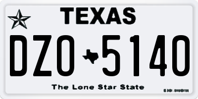 TX license plate DZO5140