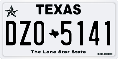 TX license plate DZO5141