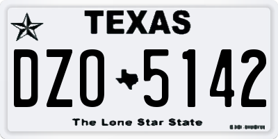 TX license plate DZO5142