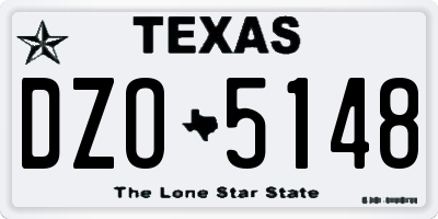 TX license plate DZO5148