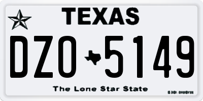 TX license plate DZO5149