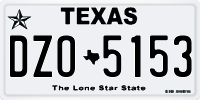 TX license plate DZO5153