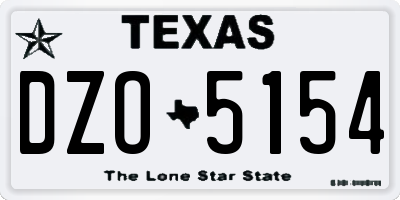 TX license plate DZO5154