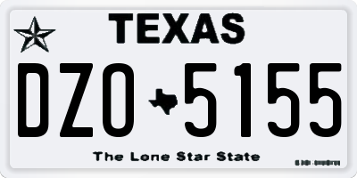 TX license plate DZO5155