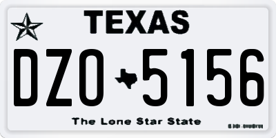 TX license plate DZO5156