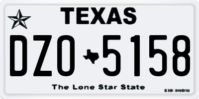 TX license plate DZO5158