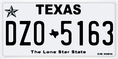 TX license plate DZO5163