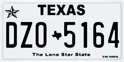 TX license plate DZO5164