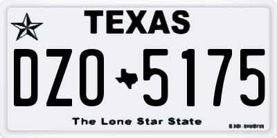 TX license plate DZO5175