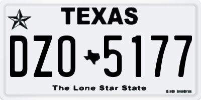 TX license plate DZO5177