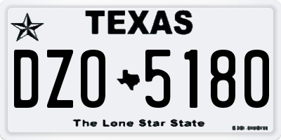 TX license plate DZO5180